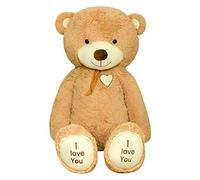 TEDBI Oso de Peluche Gigante 140cm | Beige | Gran Oso de Peluche Animal de Peluche de Juguete Regalo de cumpleaños del corazón XXL Teddi Oso con Bordado Te Amo