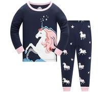 TEDD Pijamas Niña 100% Algodon Manga Larga Infantil Ropa a Juego Conjunto Edad 6-7 Años