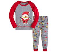 TEDD Unisex Pijamas Niño Niña Navidad Algodon Manga Larga Infantil Ropa a Juego Conjunto Edad 2-3 Años