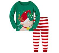 TEDD Unisex Pijamas Niño Niña Navidad Algodon Manga Larga Infantil Ropa a Juego Conjunto Edad 5-6 Años