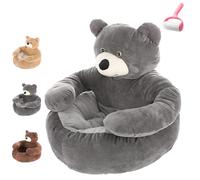 Teddy Bear Dog Bed with Hugging Arms, Super Soft Cute Non-Slip Plush Cuddle Bear Nest, Semi-Enclosed Cuddle Bed, with Detachable Washable Cover & Non-Slip Base, for Cat and Dogs (A,XL(77cm/30.3in))