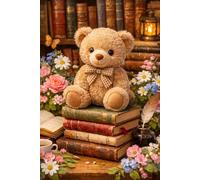 Teddy Bear in a Cozy Library: Beautiful Gift Notebook Journal for Friends and Family, Teens and Adults, School Booklet