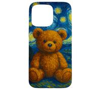 Teddy Bear on Starry Night Painting Illustration Graphic Carcasa para iPhone 15 Pro MAX