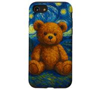 Teddy Bear on Starry Night Painting Illustration Graphic Carcasa para iPhone SE (2020) / 7/8