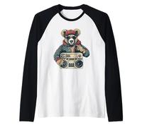 Teddy Bear Street Rap Hip Hop Ghetto Blaster Drip Swag Urban Camiseta Manga Raglan