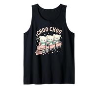 Teddy Bears Choo Choo Train Kids Pastel Coqueta a juego Camiseta sin Mangas