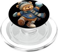 Teddy en Invierno Busca Amantes de la Lucha de Bolas de Nieve PopSockets PopGrip para MagSafe