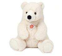 Teddy Hermann 91546 Oso Polar Sentado 35 cm, Peluche con Contenido Reciclado Ideal (Material de Relleno)