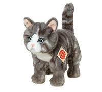 Teddy Hermann 91822 Gato 20 cm, Peluche, atigrado Gris con Contenido Reciclado óptimo