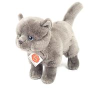 Teddy Hermann 91836 Gato cartujo de pie 20 cm, Peluche con Contenido Reciclado Ideal (Material de Relleno)