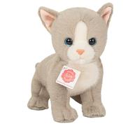 Teddy Hermann 91841 Bebé Gato Gris 24 cm, Peluche con Contenido Reciclado Ideal (Material de Relleno)