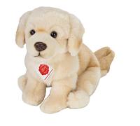 Teddy Hermann 91955 Perro Golden Retriever 25 cm, Sentado, Peluche con Contenido Reciclado Ideal (Material de Relleno)