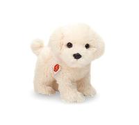 Teddy Hermann 91960 Perro Cachorro maltés de pie 23 cm, Peluche con Contenido Reciclado Ideal (Material de Relleno)
