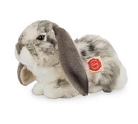 Teddy Hermann 93797 Conejo Carnero Conejo acostado Gris-Blanco piebald 30 cm, Peluche con Contenido Reciclado Ideal (Material de Relleno)