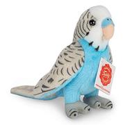 Teddy Hermann 94159 Budgie Azul 13 cm, Peluche con Contenido Reciclado Ideal (Material de Relleno)