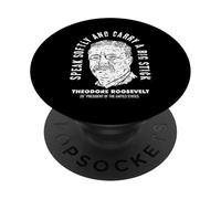 Teddy Roosevelt Retrato Bick Stick Política Exterior Vintage PopSockets PopGrip Adhesivo