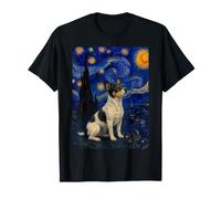 Teddy Roosevelt Terrier Perro Van Gogh Noche Estrellada Camiseta