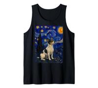 Teddy Roosevelt Terrier Perro Van Gogh Noche Estrellada Camiseta sin Mangas