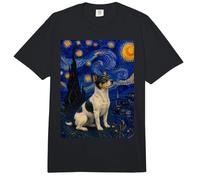 Teddy Roosevelt Terrier Perro Van Gogh Noche Estrellada Comfort Colors Adult Heavyweight T-Shirt