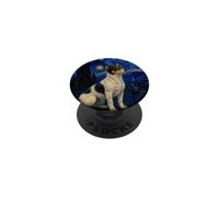 Teddy Roosevelt Terrier Perro Van Gogh Noche Estrellada PopSockets PopGrip Adhesivo