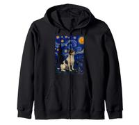 Teddy Roosevelt Terrier Perro Van Gogh Noche Estrellada Sudadera con Capucha