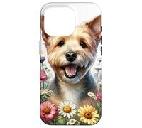 Teddy Roosevelt Terrier Perro Verano Flores Silvestres Carcasa para iPhone 16 Pro