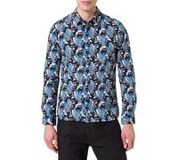 Teddy Smith Cartón Ml Stret Camisa de Vestir, Flor de carbón, L para Hombre