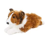 Teddys Rothenburg Peluche de perro Border Collie tumbado, 40 cm, color marrón/blanco, collie