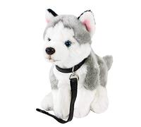 Teddys Rothenburg Peluche Husky con correa, 25 cm (sin cola), color gris y blanco