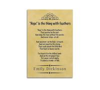 TeDe Emily Dickinson Poetry Hope Art - Póster para sala de estar, dormitorio, pintura decorativa, impresión en lienzo para pared, 20 x 30 cm, estilo sin marco
