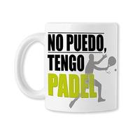 TEDEDIKO TAZA NO PUEDO, TENGO PADEL - Taza original para regalar a Deportistas y Amantes del Padel. Regalos originales para mujer y hombre. AMIGO INVISIBLE | Cerámica blanca Brillante