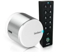 tedee GO2 Alu Cerradura Inteligente con Teclado biométrico de Huellas Dactilares, Smart Lock con App y Bluetooth Convierte tu Smartphone en una Llave