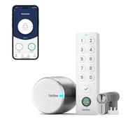 tedee GO2 ALU Cerradura Inteligente con Teclado biométrico de Huellas Dactilares y Cilindro, Smart Lock con App y Bluetooth Convierte tu Smartphone en una Llave
