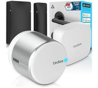 Tedee GO2 Alu Cerradura Inteligente con WiFi, Bluetooth y Sensor de Puerta, Acceso Remoto y Notificaciones por App, Bloqueo Automático sin Llave | Alexa, Google Home, Apple HomeKit, SmartThings Matter