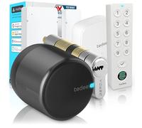 Tedee GO2 Alu Cerradura Inteligente con WiFi, Cilindro Exxo Smart, Huella Dactilar y Sensor de Puerta, Seguridad Clase 6, Acceso Remoto y Bloqueo Automático sin Llave | Alexa, Google, Apple, Matter