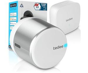 tedee GO2 Alu Cerradura inteligente con WiFi y Bluetooth | Aplicación para Acceso Remoto | Cerradura Inteligente con Desbloqueo automático | Alexa, Google Home, Apple HomeKit, SmartThings | Matter