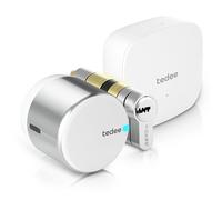tedee GO2 Alu Cerradura Inteligente con WiFi y Bluetooth, Electrónica Kit con Cilindro Exxo Smart 31-62/31-62mm y Bridge, para Acceso Remoto y Desbloqueo Automático, Compatible con Alexa y Google Home