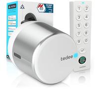 Tedee GO2 Alu Cerradura Inteligente Retrofit para La Puerta, Cerradura Digital con Bloqueo Automático y App, Seguridad Smart lock Acceso sin Llave | Alexa, Google Home, Apple, SmartThings | Matter