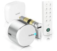 Tedee GO2 Alu Cerradura Inteligente WiFi con Cilindro Exxo Smart, Bridge y Teclado Keypad PRO, Cerradura Electrónica con Huella Dactilar y Código, Acceso Remoto, Compatible con Alexa y Google