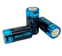 tedee Pilas Recargables RCR123A, Juego de baterías Recargables para Tedee GO, 700 mAh y 3,7V, USB A con Cable de Carga Micro USB, 3 Piezas