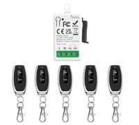 Tedeligo 433Mhz AC 220V 1Canal Interruptor De Control Remoto Inalámbrico Módulo Receptor De Rele RF Con 5 Transmisore, Controlador De Contacto Seco Pasivo, Para Sistema De Puerta De Garaje Iluminación