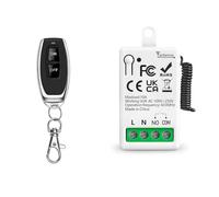 Tedeligo 433Mhz AC 220V 1Canal Interruptor De Control Remoto Inalámbrico Módulo Receptor De Rele RF Con 1 Transmisore, Controlador De Contacto Seco Pasivo, Para Sistema De Puerta De Garaje Iluminación