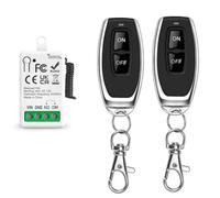 Tedeligo 433Mhz Universal DC 12V 1CH Interruptor De Control Remoto Inalámbrico Módulo Receptor De Relé RF Con 2 Transmisore, Controlador De Contacto Seco Pasivo, Para Sistema De Puerta De Garaje
