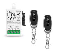 Tedeligo Interruptor de control remoto inalámbrico de 433 MHz CC 6V 24V 36V CA 12V 24V 10 A receptor de relé y 2 transmisor para iluminación LED de electrodomésticos