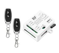 Tedeligo RF 433Mhz Interruptor De Controlo Remoto Inalámbrico, CA 220V 230V O DC5V 10A 2 Canales Recetor De Relé E 2 Transmissores Para Motor Porta Garagem Cortina Elétrica Luz