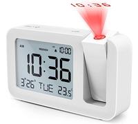 TedGem Despertador, Reloj Despertador Digital Despertador Proyector Despertadores Digitales Pantalla LCD de 3.8 ", 4 Brillos, 9 Min Posponer, 2 Sonidos Alarma, para Dormitorio/Oficina/Cocina