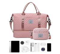 Tedious Bolsa De Gimnasio con Compartimento para Zapatos,Bolsa De Gimnasio Grande con Compartimento para Botas | 2 Piezas en Bolsa de Fin de Semana,Bolsa de Gimnasio para segregación Seca y húmeda,