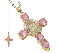 Tedious Colgante de la Cruz de la Virgen María,Collar de la Cruz de la Virgen María - Colgante de Cruz de Santa María | Regalos de joyería, Collar de joyería para boda, Porm, Uso diario, Joyería