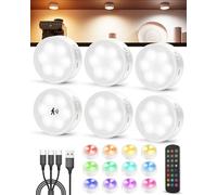 Tedmos Foco LED Armario Recargable con Sensor Movimiento, Luz Vitrina RGB