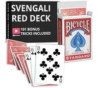 Ted's Sterling Magic Precision Red Rider Back Bike Svengali Deck con instrucciones para más de 100 trucos (8 palos)